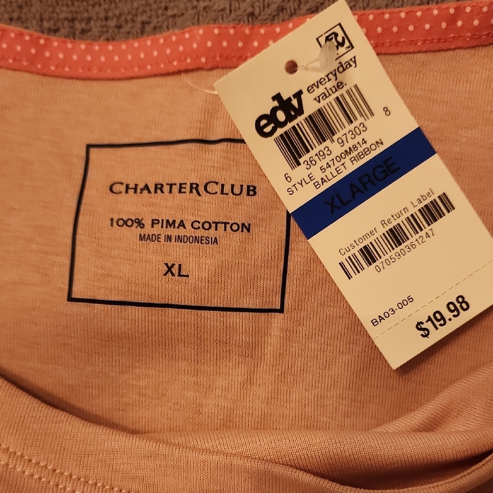 Charter Club Blush Long Sleeve Top - Picture 2 of 5